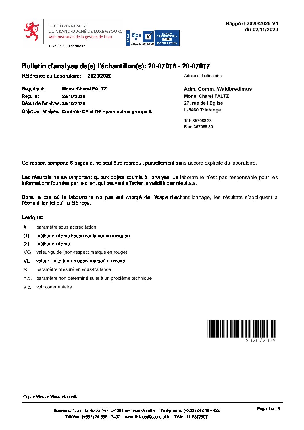 Rapport AGE 02.11.2020