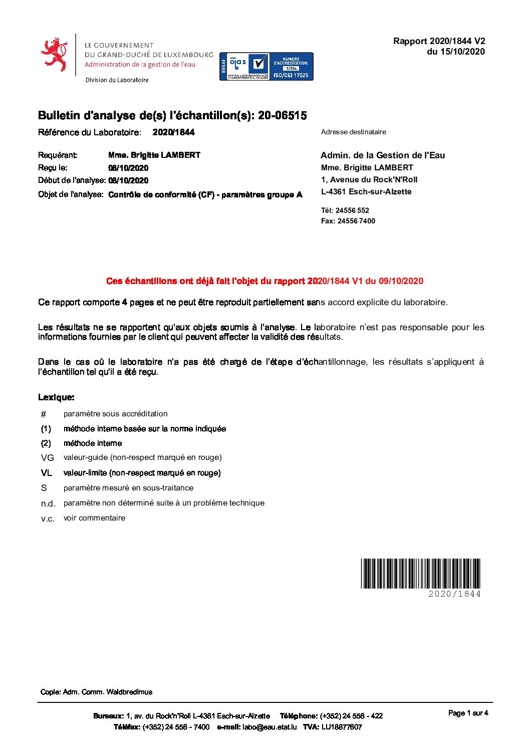 Rapport AGE 08.10.2020